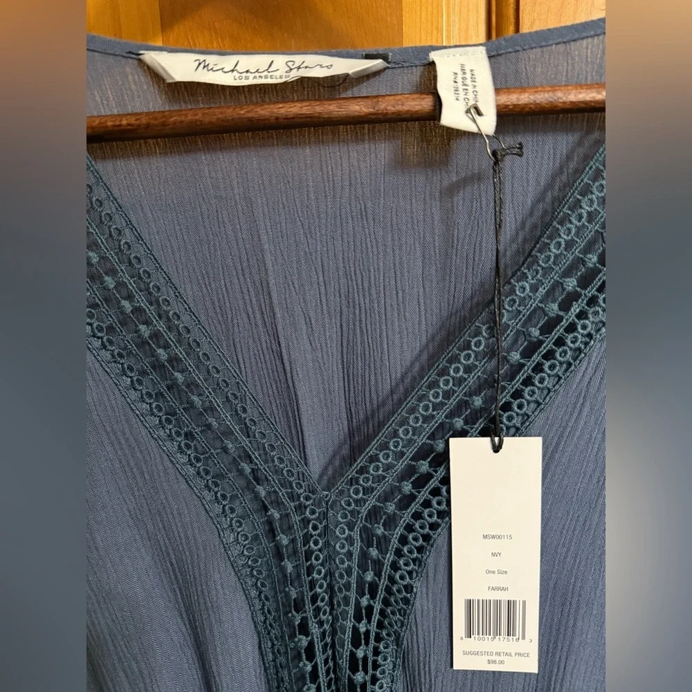 Michael Stars Blue Farrah Cafton Women's Cover-Up - Picture 4 of 5
